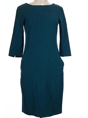 MM. Lafleur Teal Scoop-Neck Midi Sheath Dress